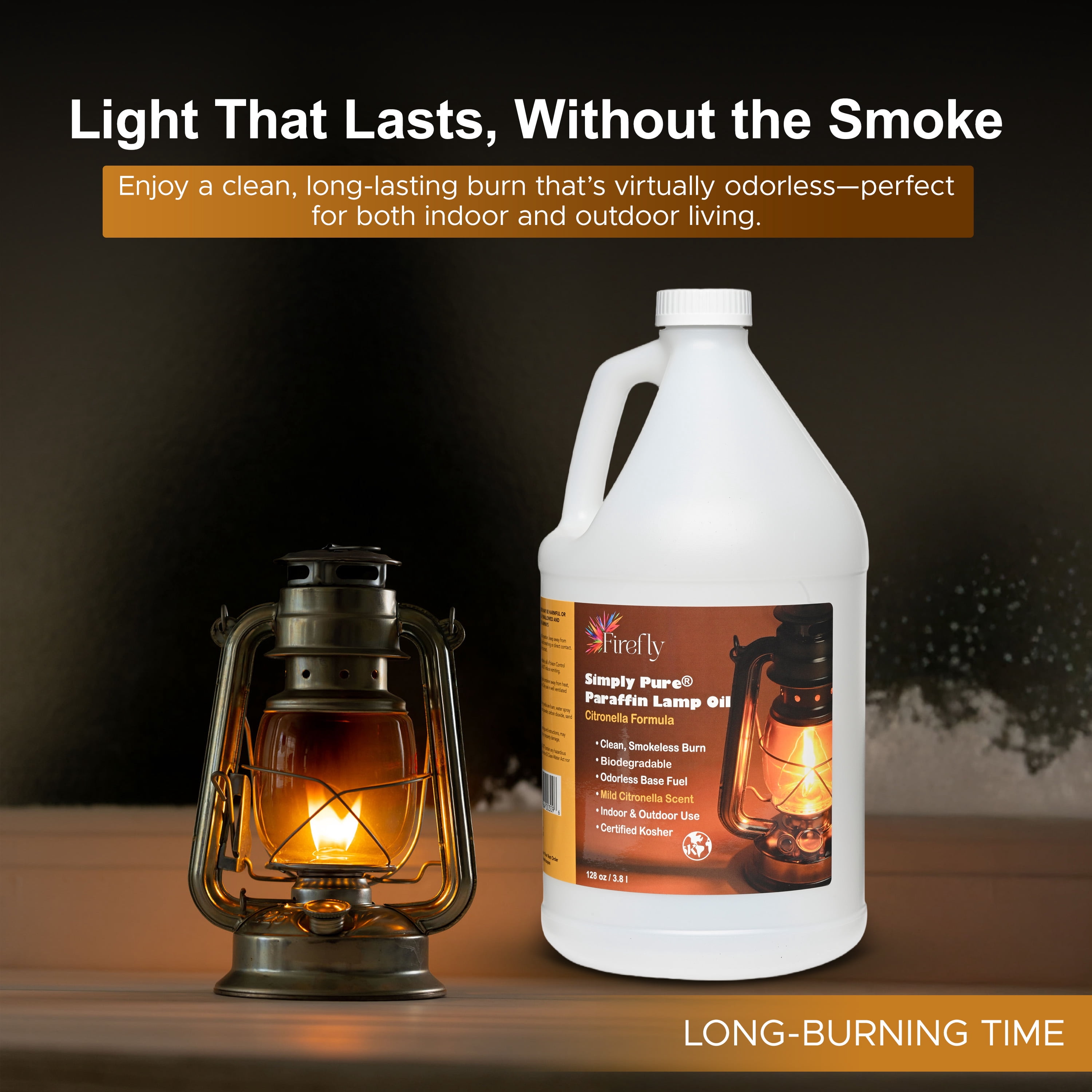 Firefly Fuel Paraffin Lamp Oil - Smokeless Indoor Use - 1 gal