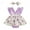 Purple, variant on Bagilaanoe Newborn Easter Outfits Baby Girl Rompers Dress Floral Print Fly Sleeve Bodysuits Headband 3M 6M 12M 18M Infant Patchwork A-line Dresses