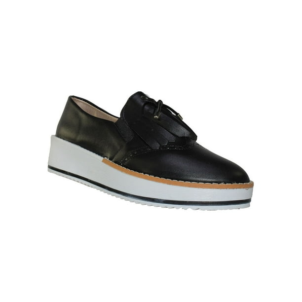 Mocasin Casual Vestir Leon Mujer Dama Polipiel Negro 1082