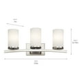 thumbnail image 3 of 45497NI Kichler Lighting Crosby - 3 Light Bath Vanity Approved for Damp Locations - with Contemporary inspirations - 23 inches wide-Brushed Nickel, 3 of 9