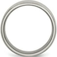 thumbnail image 2 of Titanium Brushed Center 8mm Ridged Edge Band (Size 7) Made In China tb198-7, 2 of 5