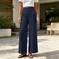thumbnail image 4 of Hilenly Wide Leg Pants Woman High Waist Pull On Casual Pants Palazzo Pants for Women Dressy with Pockets, 4 of 8