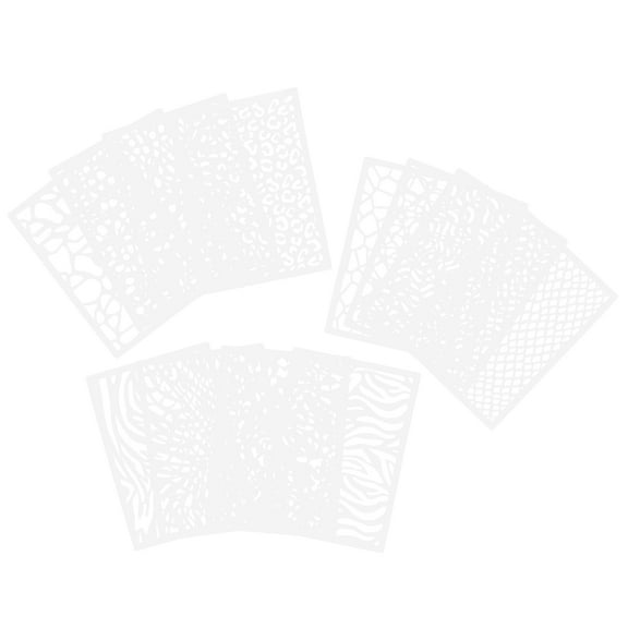 OUNONA 12Pcs Plastic Painting Stencils with Leopard Design for Wall and Furniture Decor