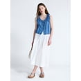 thumbnail image 2 of Free Assembly Eyelet Ruffle Sleeveless Chambray Top, Sizes XS-XL, 2 of 5