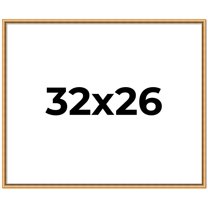 32x26 Frame Beaded Gold Solid Wood Picture Frame | 0.75 Inches Moulding Width | Liscio Oro