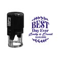thumbnail image 1 of Printtoo Personalized Violet Self Inking Wedding Favor Rubber Heavy Duty Stamp Best Day Ever Round Custom&nbsp;Stamper-40 mm, 1 of 6