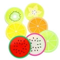 thumbnail image 3 of SHISUYAN 7 Pcs Round Silicone Coasters Fruit Shaped Non-slip Heat Resistant Cup Holder Cup Mat for Home Kitchen Decor (Random Color), 3 of 9