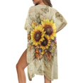 thumbnail image 5 of HELLHERO Butterfly and Sunflower Pattern Long Kimono Swimsuit Cover Up Quick Dry High Quality Fabrics Loose Bathing Suit Cover Up, 5 of 6