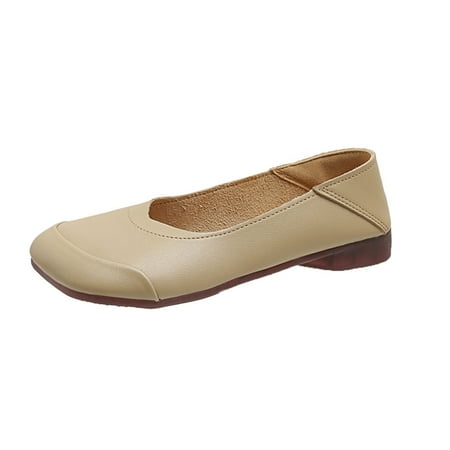 

Quealent Adult Women Shoes Flat Shoes for Women Workout Casual Flat Bottom Roman Shoes Fashion Women s Small Comfortable Flat Dress Shoes for Women Khaki 6.5