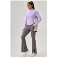 thumbnail image 4 of Women Tight Yoga Zipper Jacket Sports Long Sleeve Quick Dry Running Fitness Tops, 4 of 4