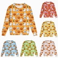 thumbnail image 4 of Cdudpw Kids Boy Girl Crewneck Halloween Sweatshirt Pumpkin Graphic Print Halloween Shirt Long Sleeve Tops(M119-Green), 4 of 9