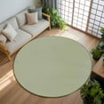 thumbnail image 3 of Sage Green 8ft Round Rug, Farmhouse Solid Green Color Modern Art Non-Skid Rubber Backing Large Area Rugs - Living Room Bedroom Home Office, Indoor Floor Mat Carpets Washable Rug, 3 of 9