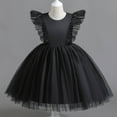 thumbnail image 2 of Odeerbi Girls Birthday Dress Toddler Girls Clothes Party Tulle Tutu Dress Net Yarn Embroidery Rhinestone Bowknot Gown Long Dresses Black 4-5 Years, 2 of 9