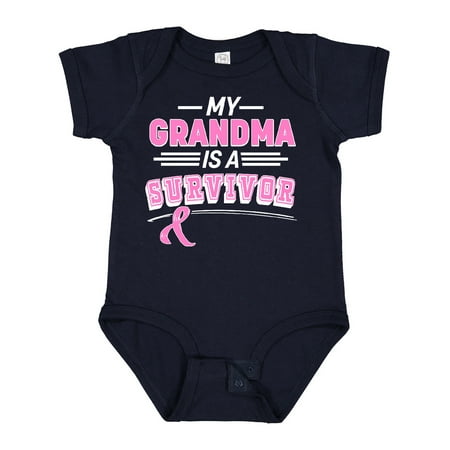 

Inktastic My Grandma is a Survivor Breast Cancer Awareness Boys or Girls Baby Bodysuit