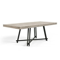 Furniture of America Kaelis Modern 84" Solid Wood Indoor Dining Table, Oak