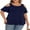 Navy Blue, variant on Cueply Plus Size Tops for Women Summer Short Sleeve Shirts Cold Shoulder Blouse Crewneck Tunic 1X-4X