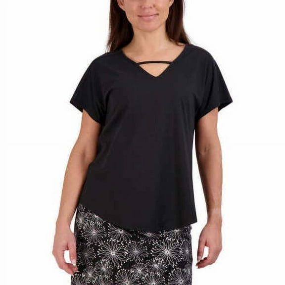 Tranquility Women's V-neck Top (Black, X-Large)