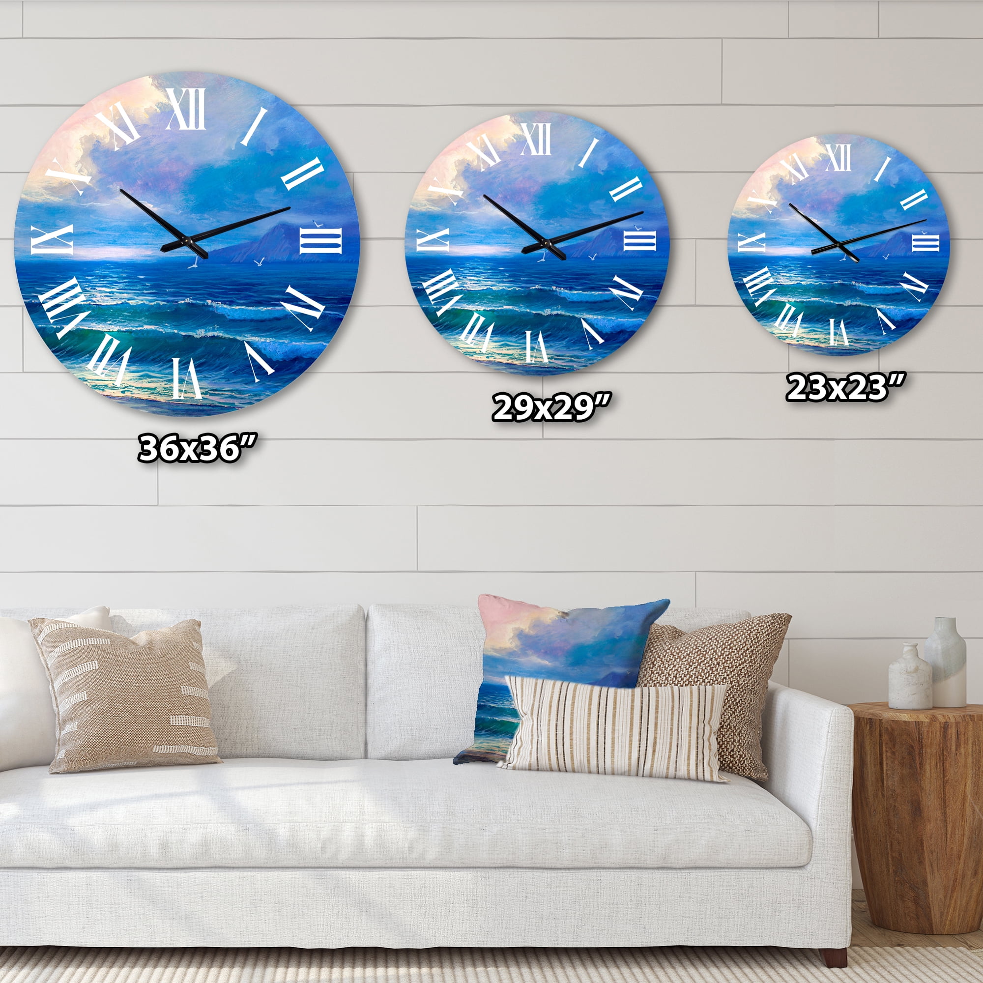 Designart 1 in Coastal Wall Clock
