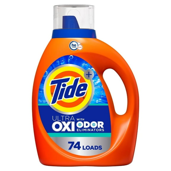 Tide Ultra Oxi   Odor Eliminators Liquid Laundry Detergent (Pack 1) - 74 Loads, 105fl