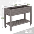 thumbnail image 2 of Nihsuao Elevated Mobile Raised Garden Bed with Storage Shelf & Lockable Wheels, Weather-Resistant HDPE Planter Table for Patio, Herb & Vegetable Growing, Gray, 2 of 7