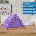 thumbnail image 3 of Tenare 100 Pack 12'' x 12'' Microfiber Cleaning Cloths Reusable Cleaning Rags Bulk Microfiber Towels Softer Highly Absorbent Washcloths for House Kitchen Car Window(Purple), 3 of 7