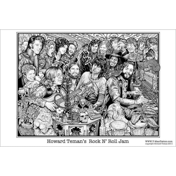 Rock N' Roll Jam Poster by Howard Teman 36 x 24in