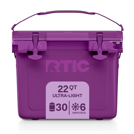 RTIC Ultra-Light 22 Qt Hard-Sided Ice Chest Cooler, Fits 30 Cans, Berry Jam