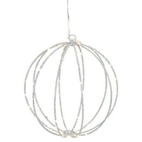 8" LED Lighted Christmas Hanging Ball Decoration - Warm White Lights