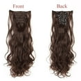 thumbnail image 2 of SHCKE 8Pcs Clip in Wavy Hair Extensions 24 Inch Synthetic Hair Extensions Medium Brown Double Weft Hair Extensions Hairpiece for Women, 2 of 6
