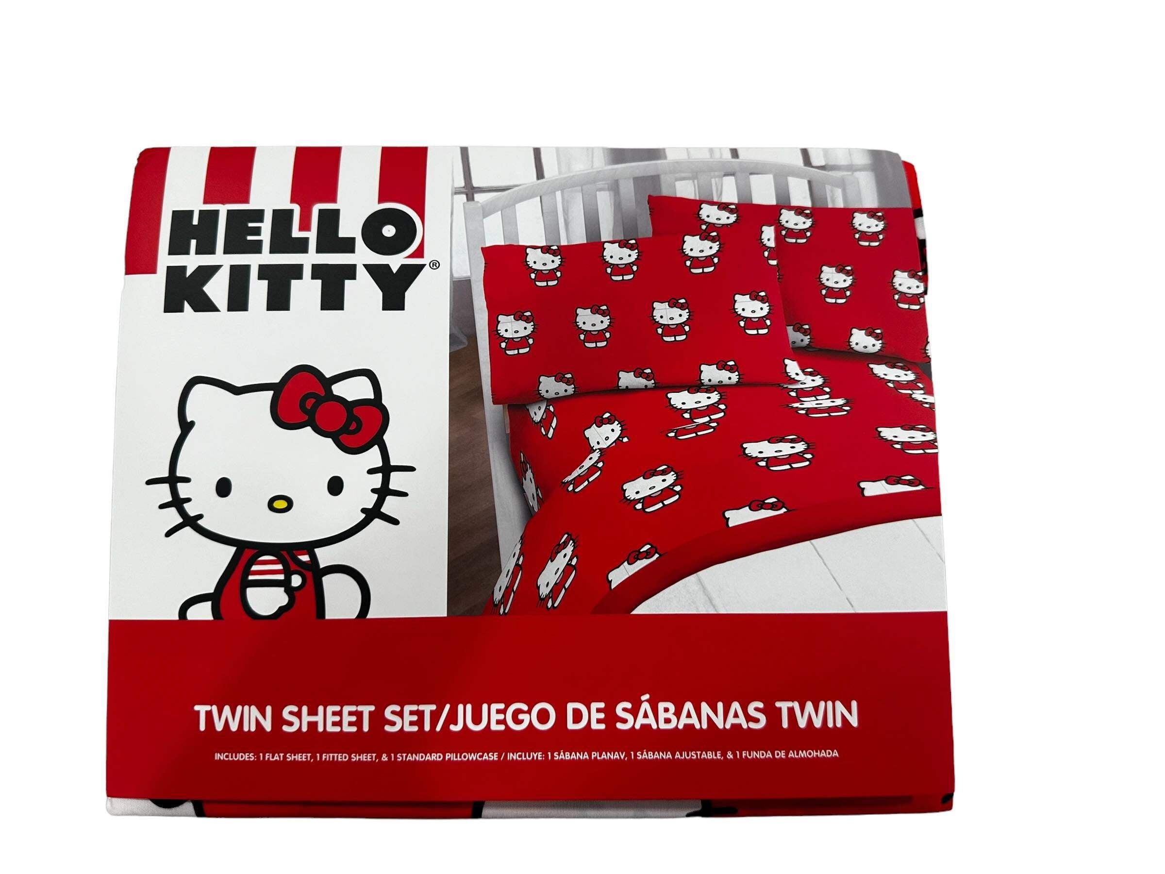 Hello Kitty Classic Girl In Red 3-Piece Sheet Set, Twin – Red