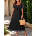 thumbnail image 4 of Vestido Pinup a la moda para invitados de boda, talla grande, gasa 2025, 4 of 5