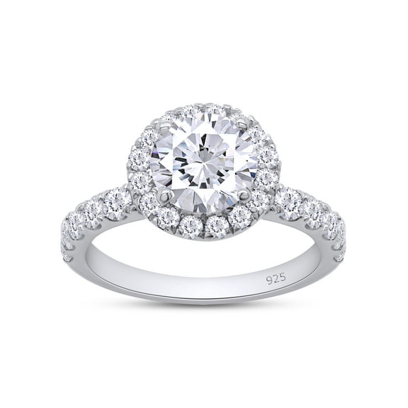 Moissanite Engagement Rings for Women Wedding Rings 1.64ct D Color VVS1 Clarity Round Cut Lab Created Diamond Moissanite Ring in 925 Sterling Silver plated with 18K White Gold - 4