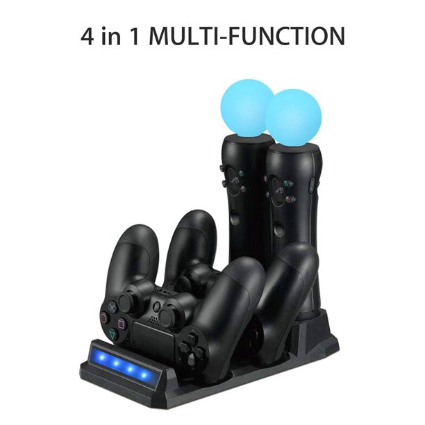 Tsv 4 In 1 Charging Dock Station For Ps4 Vr Controllers Charger Ps Move Charge Dock Playstation 4 Charger Ps4 Controller Charging Stand Ps Move Charger Stand Walmart Com Walmart Com