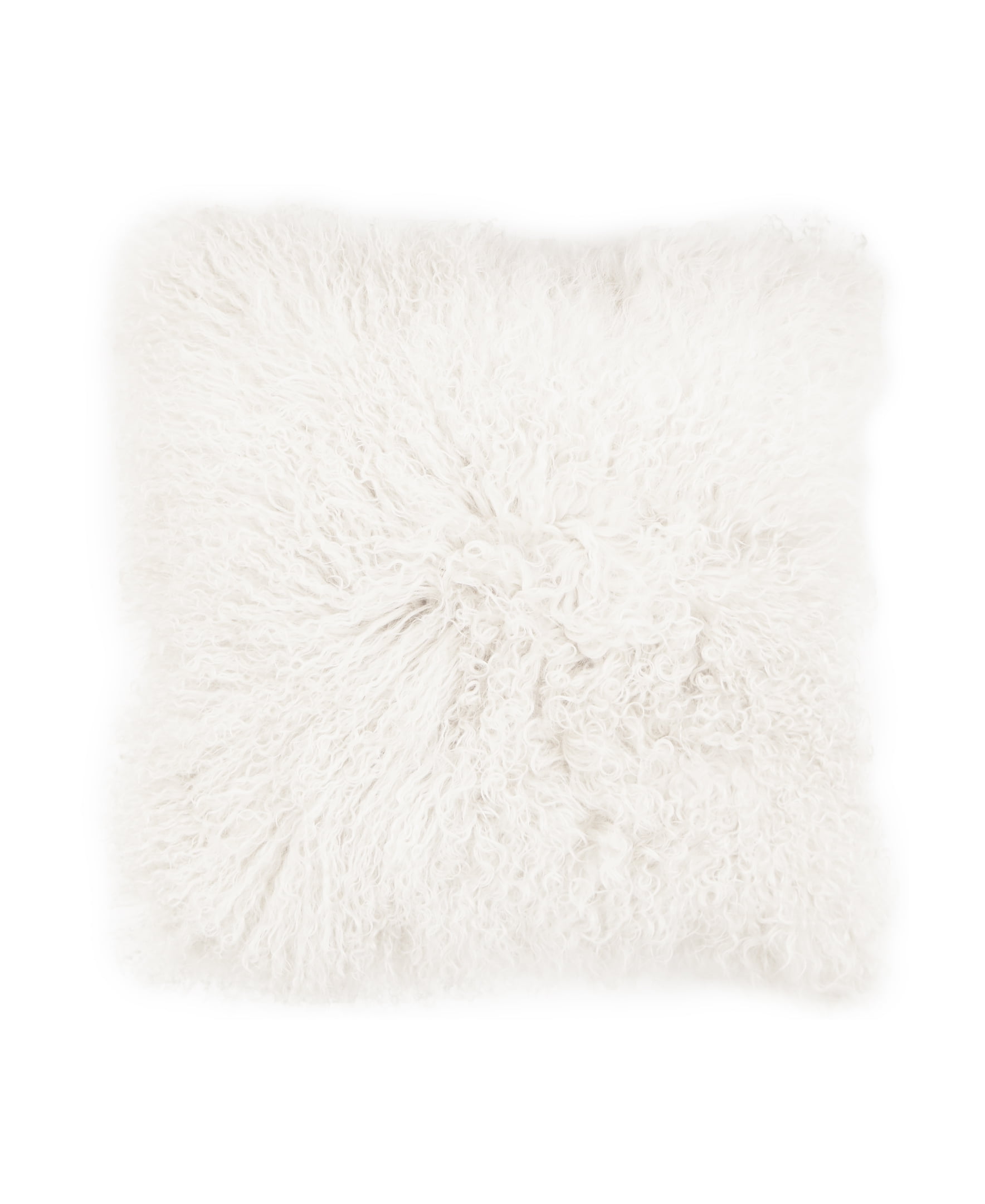 Riverbrook Home Mongolian Fur Pillow White