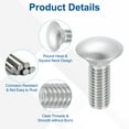 thumbnail image 4 of Uxcell 6Pack 1/2"-13x1-1/2" Stainless Steel Carriage Bolts Round Head Square Neck, Silver, 4 of 7