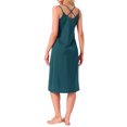 thumbnail image 3 of INSPIRAR CHIC Vestido de dormir para mujeres de satén sin mangas con doble tirante espagueti, espalda cruzada, sexy, escote en V, midi, bata de noche, S azul, 3 of 6