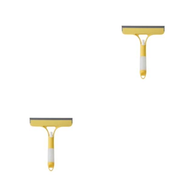 Advancent Rascador de vidrio para el hogar Herramienta de limpieza de ventanas con rociador Azulejo de piso Cepillo manual de pared Amarillo 2Conjunto