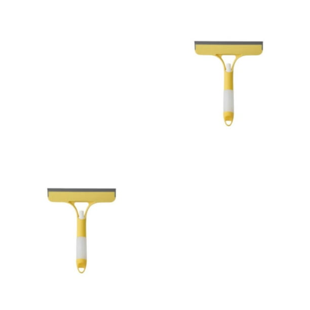 Advancent Rascador de vidrio para el hogar Herramienta de limpieza de ventanas con rociador Azulejo de piso Cepillo manual de pared Amarillo 2Conjunto