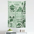 thumbnail image 1 of Camping Tapestry, Outdoors Recreation Wildlife Adventures Stay Wild Freedom Lettering, Fabric Wall Hanging Decor for Bedroom Living Room Dorm, 5 Sizes, Pale Green Dark Green, by Ambesonne, 1 of 1