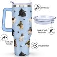 thumbnail image 3 of Double-Walled Dog Lover Coffee Tumbler 40oz - Durable Stainless Steel Mug with Handle & Straw - Cute Gift for Women, 3 of 7