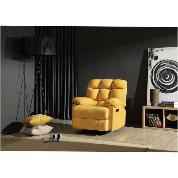 JERFIT Modern Fabric Recliner Chair with Padded Arms, Single Sofa Chair for Living Room, Bedroom, Reading Nook in Vibrant Yellow