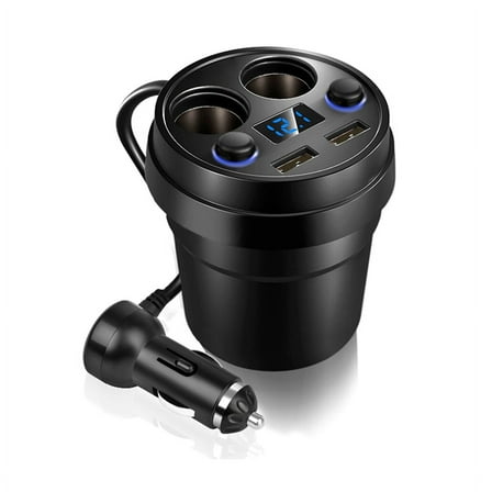 Universal Car Cup Charger Dual Usb with Cable Car Charger Multi-Function Lighter Car Mobile Phone Charger