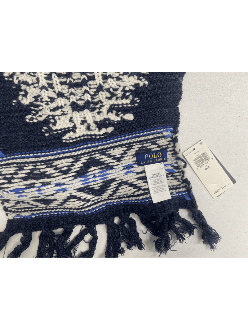 $148 Polo Ralph Lauren Men Wool and Nylon Geometric Ski Scarf