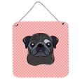 thumbnail image 1 of "Caroline's Treasures Checkerboard Pink Black Pug pared o impresiones para colgar en la puerta, 6 x 6" Caroline's Treasures BB1263DS66, 1 of 1