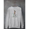 thumbnail image 3 of Pug On Penny Farthing Sweatshirt Women -Fab Funky Designs, Female Small, 3 of 4