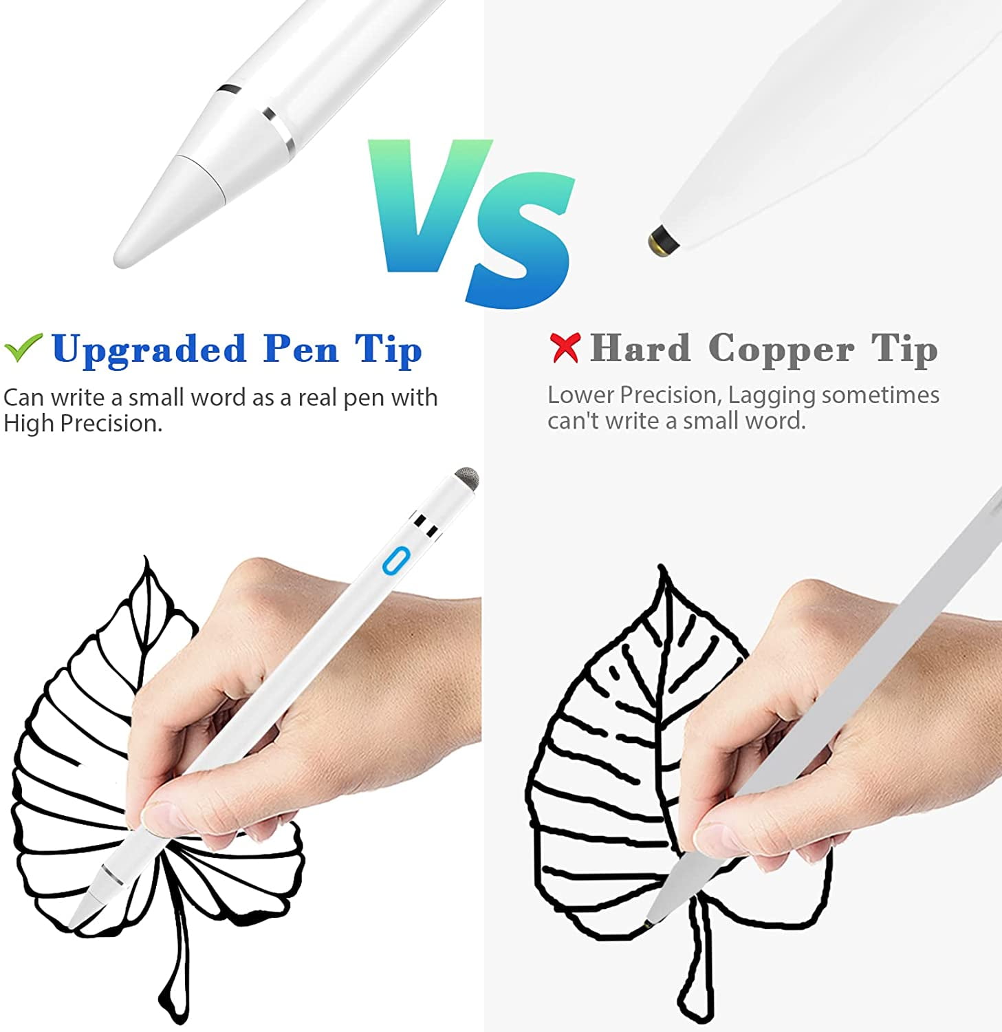 Pencil Compatible For Apple Ipad, Active Pen With Palm Rejection, Tilting Detection, Compatible With Ipad Pro (11/12.9 Inch), Ipad 6/7/8Th Gen, Ipad Air 3Rd/4Th/5Th Gen, Ipad Mini 5Th Gen