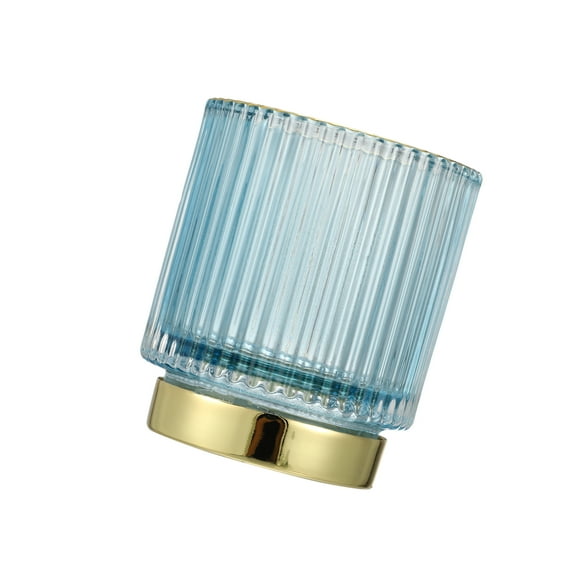 Vocoste Makeup Brush Holder Organizer Glass Cosmetic Brushes Storage Holder Make Up Brush Cup for Desktop Blue S