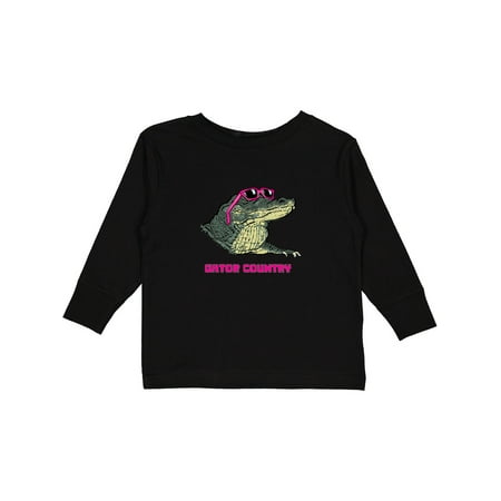 

Inktastic Gator Country Sunny Gator in Pink Sunglasses Gift Toddler Boy or Toddler Girl Long Sleeve T-Shirt