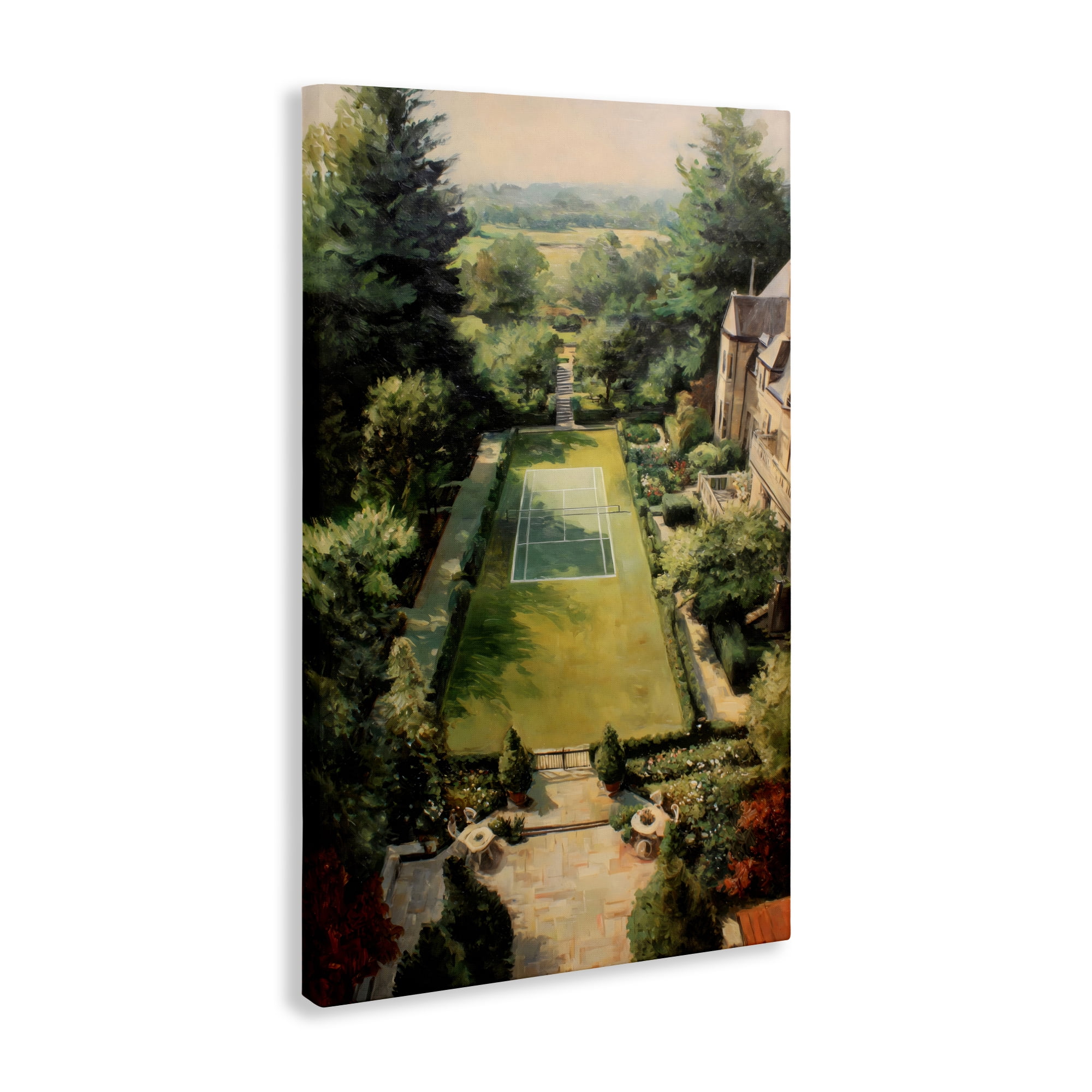 Stupell Industries Vintage Tennis At The Manor Canvas Wall Art, design by Petal Prints Design