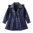 thumbnail image 1 of Gibobby Chaqueta de invierno para niñosChaqueta de vestir de cuero PU de manga larga de retazos para niños pequeños y niñas, abrigos de invierno, ropa ex(Azul, 2-3 Años), 1 of 3